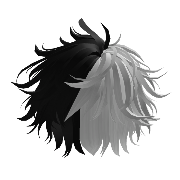 Black & White Split Messy Anime Hair