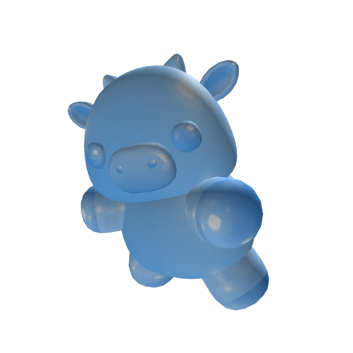 Blue Gummy Cow on Head