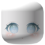 🍀Heart Decora Blue Face Mask (White)