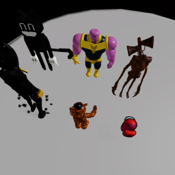 cartoon cat VS BENDY VS FREDDY VS THANOS vs siren