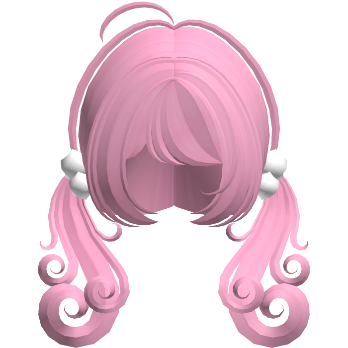 cute swirly curly tiny pigtails hot pink