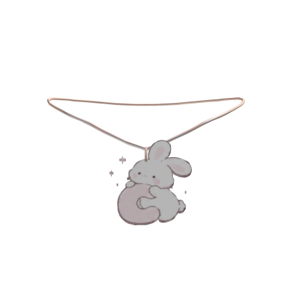 cute c pink bunny initial necklace 3.0