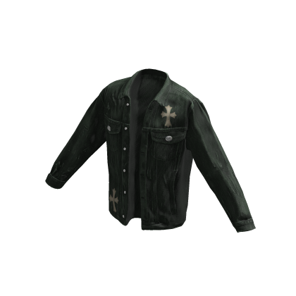 Cross Denim Jacket Green