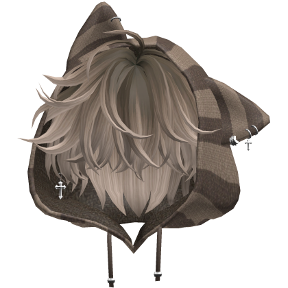 Brown Ombre Messy Hair with Cat Hoodie