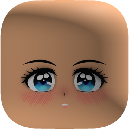  Kawaii Blushing Blue Eyes Anime Girl Face