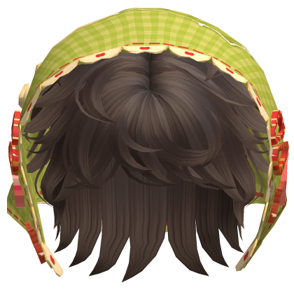 Igari Green Bonnet W/ Messy Brown Boy Hair Roblox item
