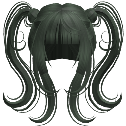 Cute Soft Swirly Pigtails (Dark Green) thumbnail