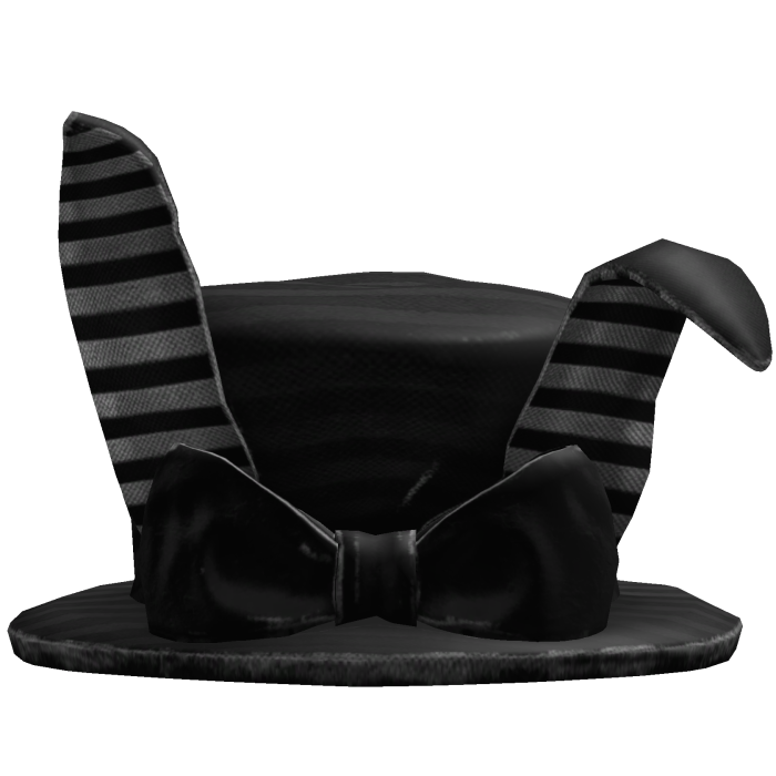 White Striped Bunny Ears Gothic Top Hat