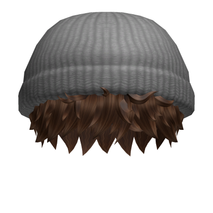 Brown Messy Boy Hair / Gray Beanie Roblox item