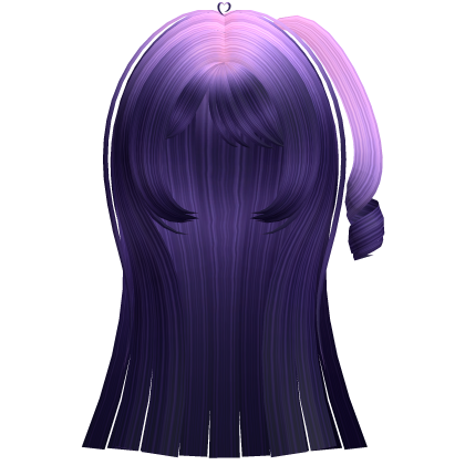 Long Straight Hair w/ Side Pigtail (Galaxy Purple) Roblox item