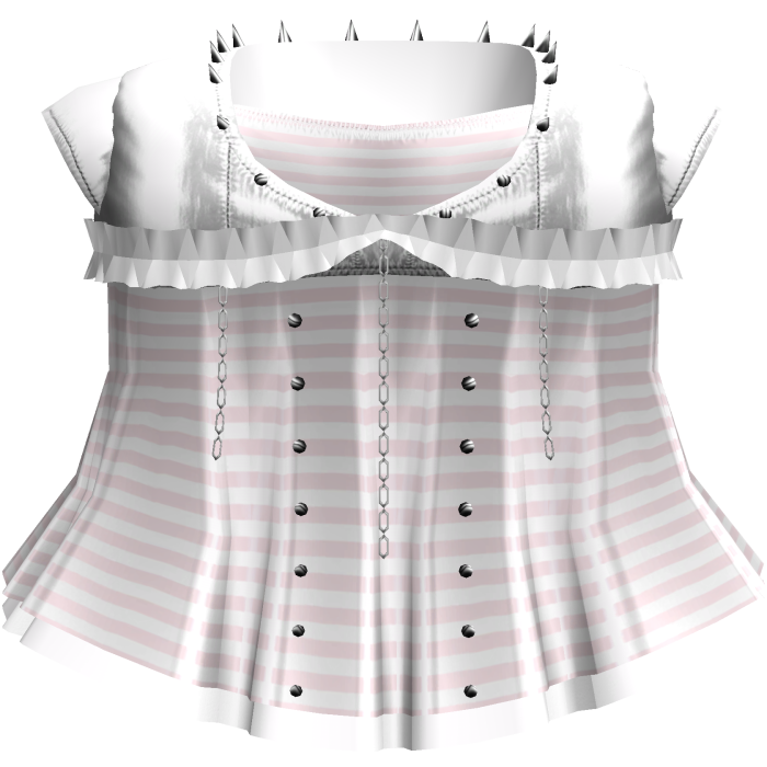 Gothic Emo Striped Pink Spiked Chain Dress