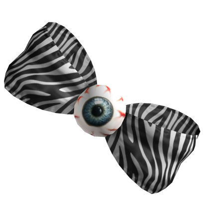 Halloween Eyeball Bow Spooky Latex Zebra Print