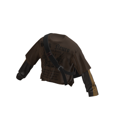 💗Streetwear Layered Longsleeve w/ Bag _ Brown thumbnail