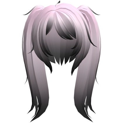 sweet messy fluffy pigtails in pink black ombre