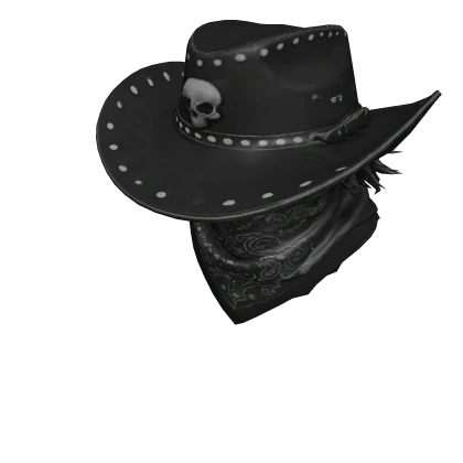 Black Cowboy Hair with Bandana Around Neck | Roblox Item - Rolimon's