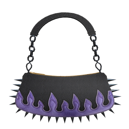 Purple Spiked Flame Shoulder Bag