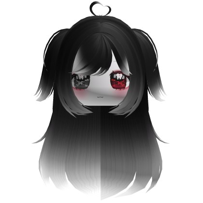 Halloween Moe Messy Goth Hair Pigtails Black White Roblox item