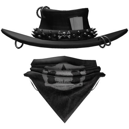 Goth Cowboy Hat with Scarf thumbnail