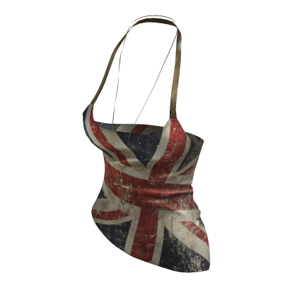 ♡ Grunge Emo United Kingdom Flag Halter Top