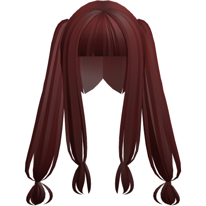 kawaii japanese straight pigtails red