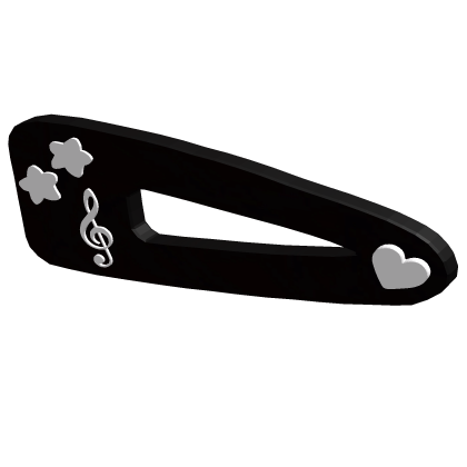 Black Music Note Themed Hair Clip