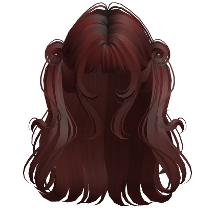 Dark Red Cute Girly Twirly Pigtails