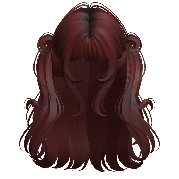 Dark Red Cute Girly Twirly Pigtails