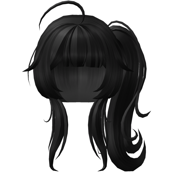 cute curly anime moe black one side pigtail 
