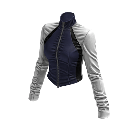New York Street Racer Jacket (Dark Blue White)