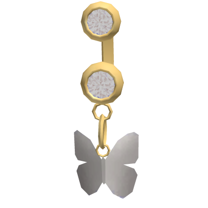 Y2K Silver Butterfly Belly Piercing