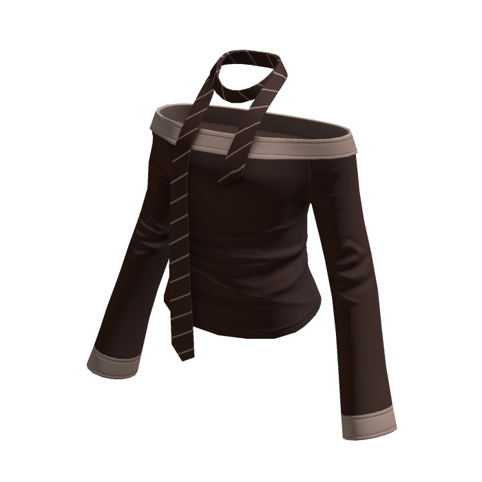 Off Shoulder Tie Top (Brown)