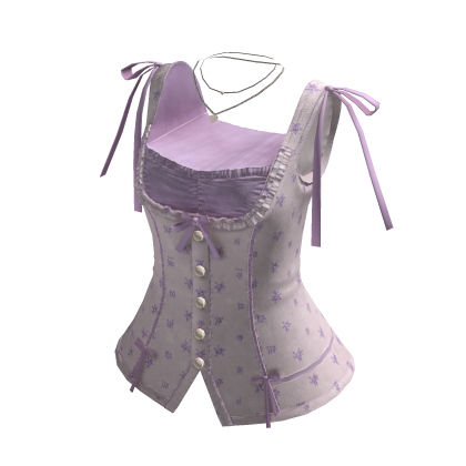 Coquette Star Corset Top w/ Ribbons (Purple)