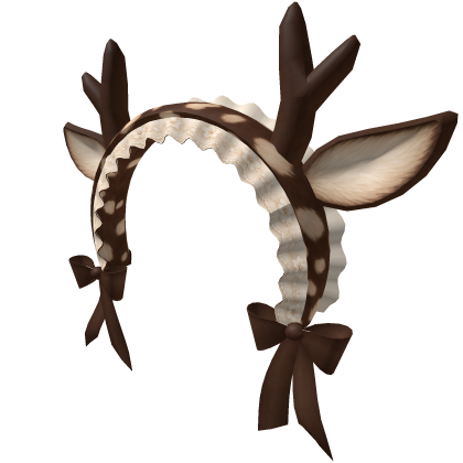 Winter Doll Fawn Deer Headband - Dark Brown Beige