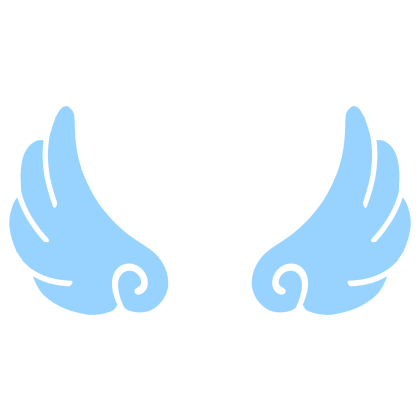 ♡ Cute Flared Sticker Angel Wings in Blue Roblox item