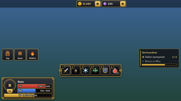 RPG UI Kit Inventory Quest Health Mana HUD Panels preview 10
