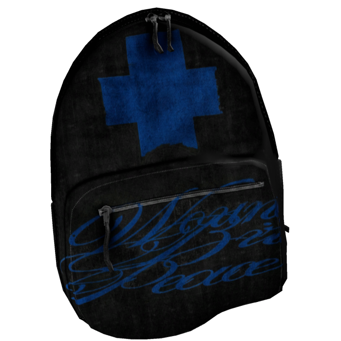 Blue Cross Denim Backpack