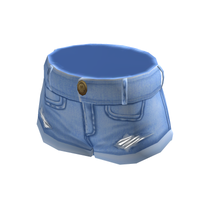 Short Ripped Jean Shorts - Light Blue