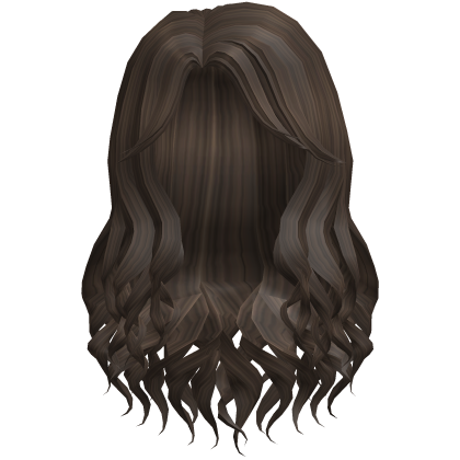 Long Curled Sidepart Hair in Brown Roblox item