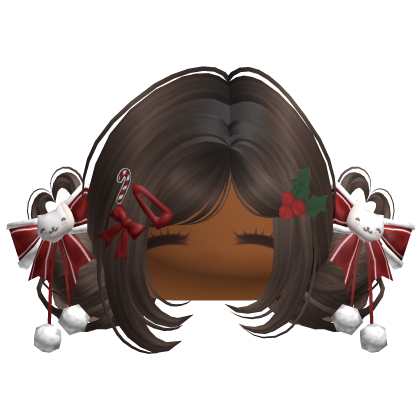 ♡ Christmas Buns w/ Bows (Brown)