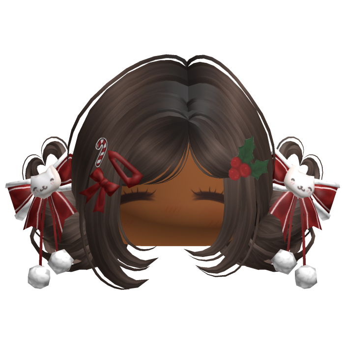 ♡ Christmas Buns w/ Bows (Brown)