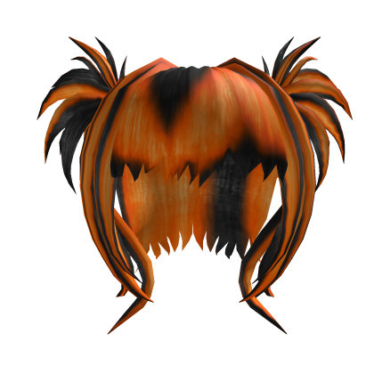 Black and Orange Scene Spiky Pigtails Hair Roblox item