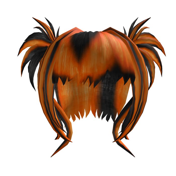 Black and Orange Scene Spiky Pigtails Hair