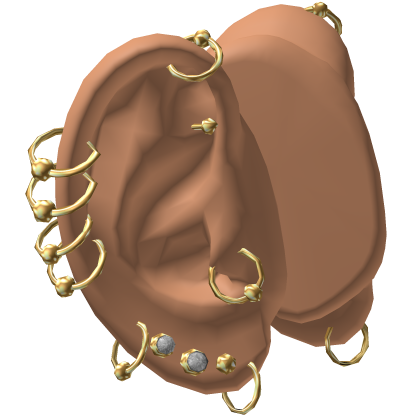 Ears w Gold Piercings Set 1