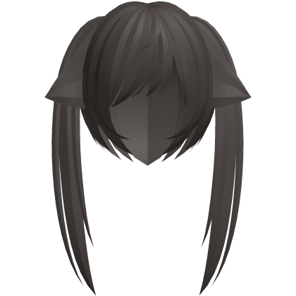shy silly emo moe pigtails with tufts in brown Roblox item