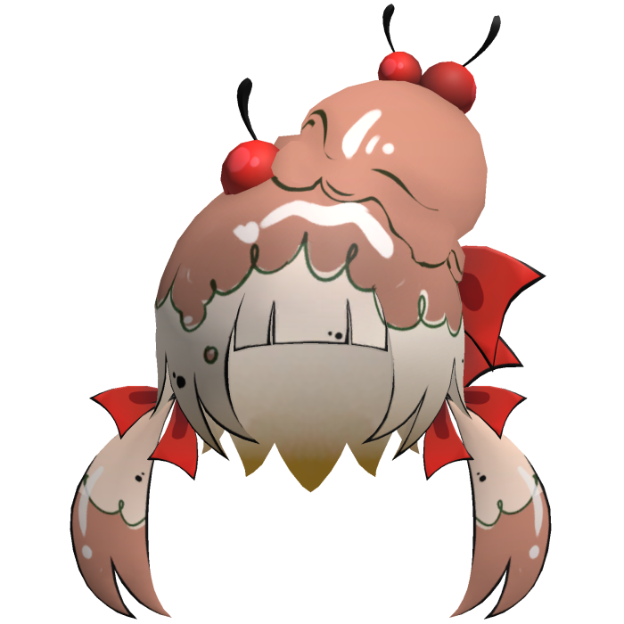 Toon Lowpoly Ice Cream Sunday Girl Hair