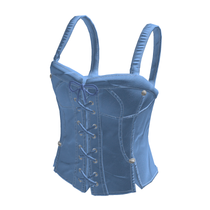 Y2K Lace Up Corset Top (Light Blue)