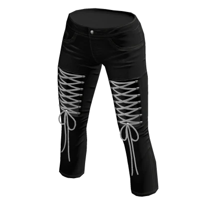 aprelle Y2K Capri Laced Up Jeans Black | Roblox Item - Rolimon's