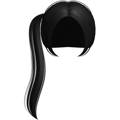 ୨୧꒰ sweet long side ponytail in black Roblox item