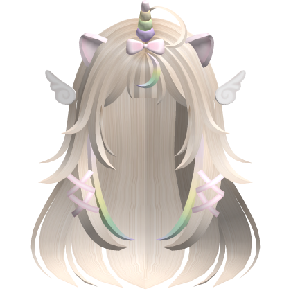 ♡ Kawaii Fluffy Long Blonde Moe Unicorn Hair
