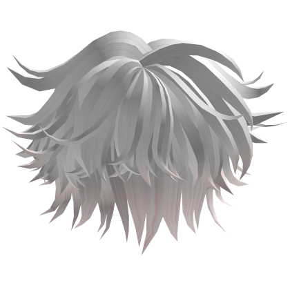 Messy Anime Boy Hair White Gray Roblox item